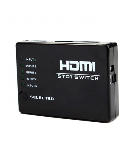 5 Ports Full HD Remote 1080P 3D HDMI Switch Selector 5 in 1 out Splitter
