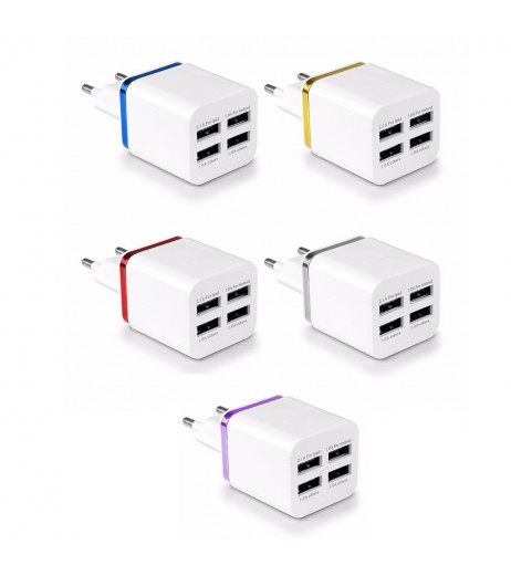 5.1A USB Power Adapter Wall Charger 4 Ports Travel Charger Cube Block
