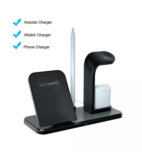 Removable 3 in 1 Wireless Charger Dock Stand Station Fast Charging For iphone iWatch Airpod