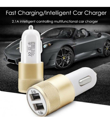 Dual USB Car Charger 2 Port Adapter For Smart Mobile Cell Phone Universal