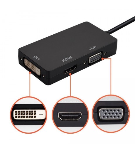 Mini Display Port to DVI VGA HDMI 1080P Thunderbolt Adapter for MacBook Pro/Air