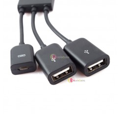 Dual Micro USB Host OTG Hub Adapter Cable For Samsung Galaxy S3 S4 Google Nexus