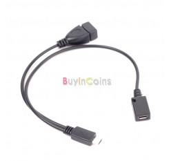 Micro USB Male To USB Female Host OTG Cable USB Power Y Cable for Samsung