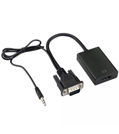 VGA Male To HDMI Output 1080P HD+ Audio TV AV HDTV Video Cable Converter Adapter