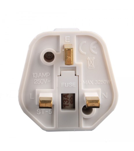 New European 2 Pin to UK 3 Pin Plug Adaptor Euro EU Schuko Travel Mains Adapter