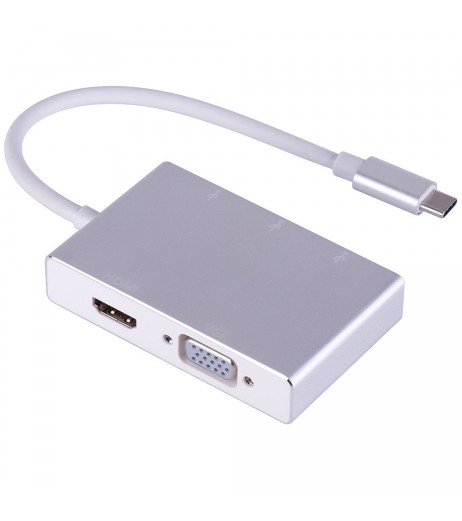 5 in 1 Type C To USB 3.1 HDMI VGA OTG Hub Adapter Converter Cable For Laptop Apple Macbook Google Chromebook Pixel