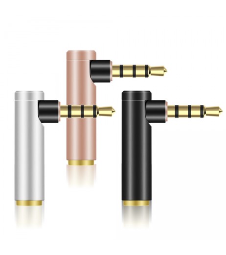 90 Degree Elbow 3.5mm Right Angle Male To Female Header Adapter 4 Section L Headphone Audio Converter 3.5mm Male To Female