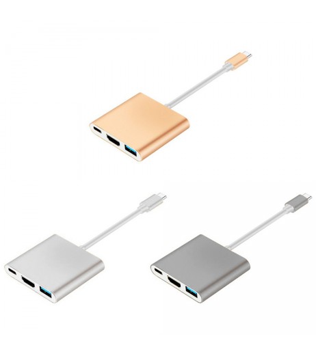 Type C USB 3.1 to USB-C 4K HDMI USB 3.0 Adapter 3 in 1 Hub For Apple Macbook Lot