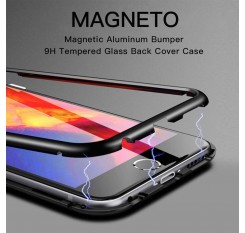 360° Magnetic Metal Bumper Tempered Glass Clear Case Cover For iPhone X/7 8 Plus