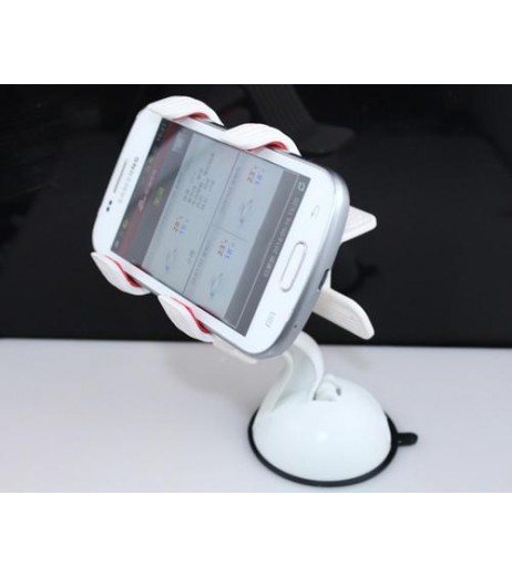 Universal Cellphone Windshield Dashboard Car Mount Holder - White