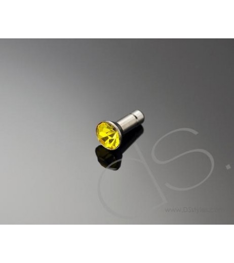 Yellow Crystal Headphone Jack Plug
