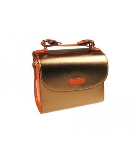 PU Leather Instax Camera Bag with Adjustable Shoulder Strap - Gold
